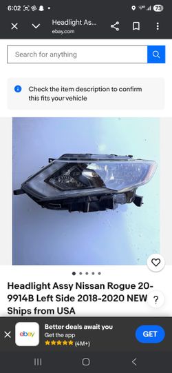 Brand New 20 9914B Headlight Assey Nissan Rogue Left Side