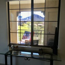 Console Table $100  Glass And Metal