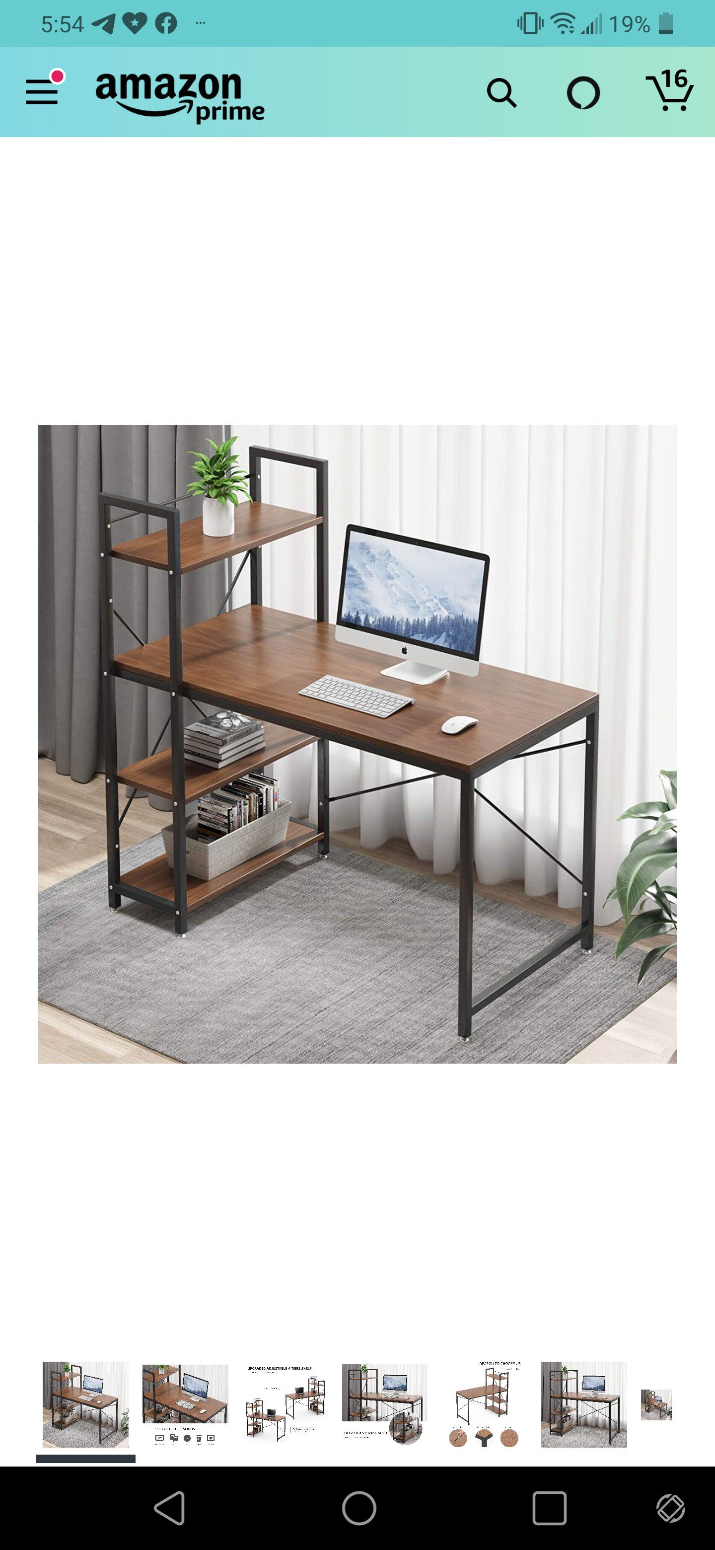 Tower Computer Desk with 4 Tire Shelves