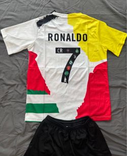 Ronaldo CR7 Soccer Jersey and Shorts Set, $20 each soccer set for kids only