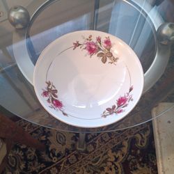 VINTAGE MOSS ROSE PORCELAIN FLORAL BOWLS