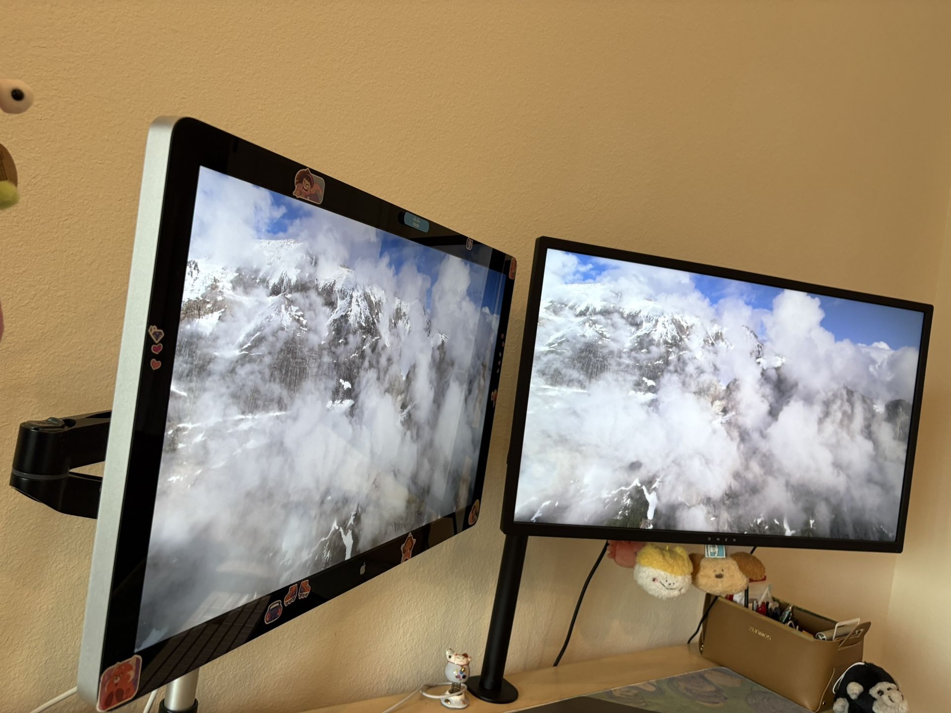 Apple Cinema 27 Inch And HP Omen 32 Inch