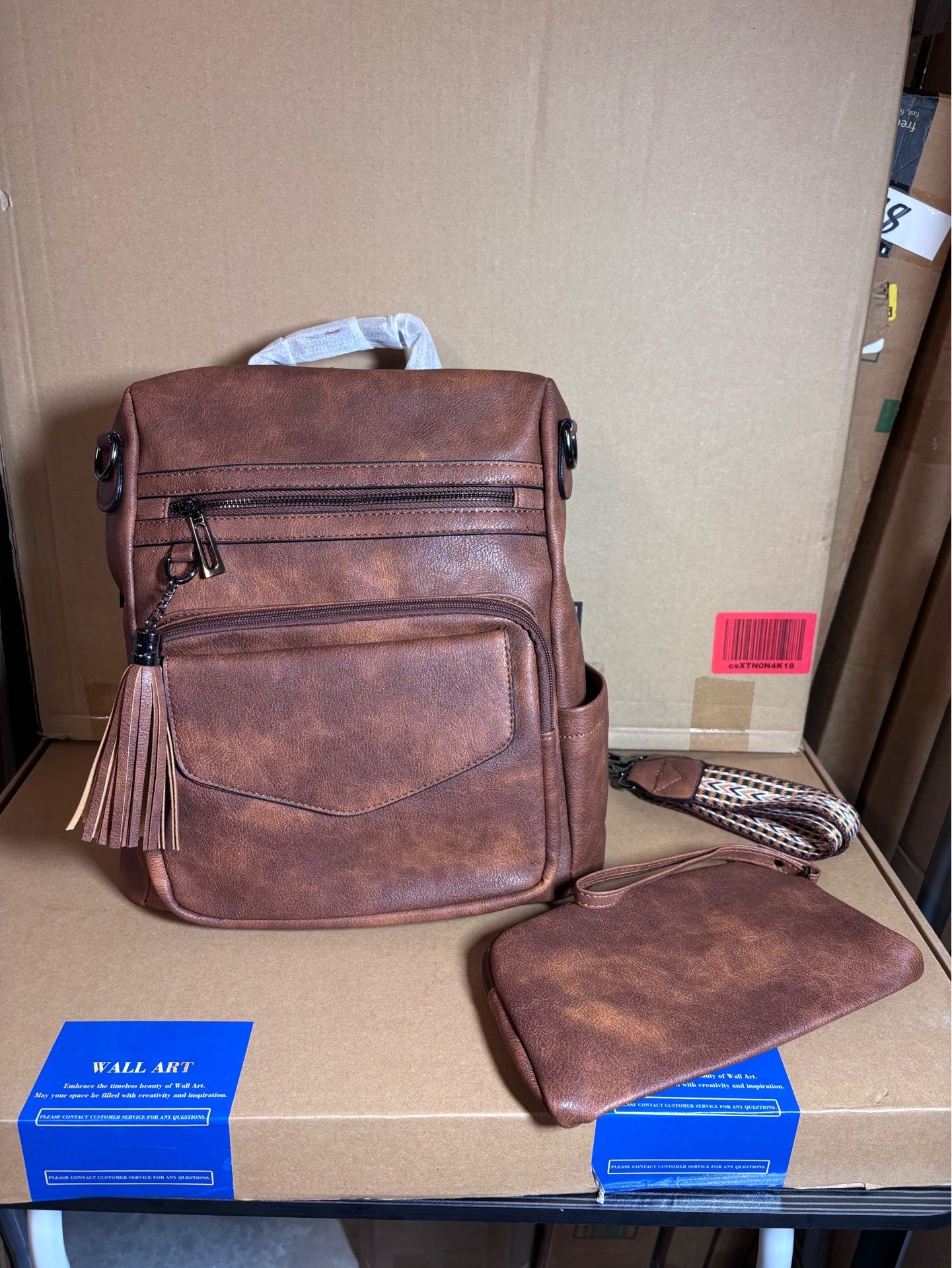 PU Leather Backpack Purse for Women โ Anti-Theft Shoulder Handbag (Brown)