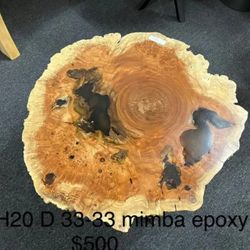 Live Edge MImba Burl With Epoxy 