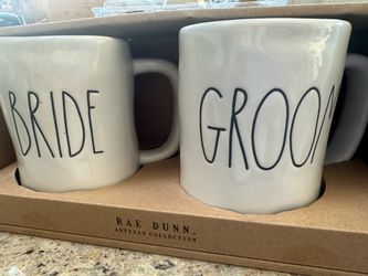 Rae Dunn bride & groom mugs
