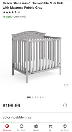 Graco Stella 4-in-1 Convertible Mini Crib – Like new