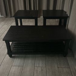 $30 for Two End Tables & Full Size Coffee Table - Wood