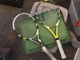 Babolat and Head tennis rackets