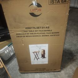 4 Piece New In Box Tv Dinner Table Set With Stand