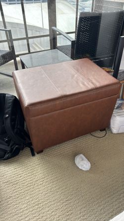 Leather Ottoman