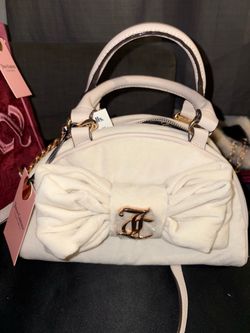 Juicy Couture White Velour Bow Mini Bag