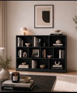 🚨Bookshelf, 3-Tier Open Bookcase, 10 Cube Storage Organizer for Bedroom, Living Room L-14