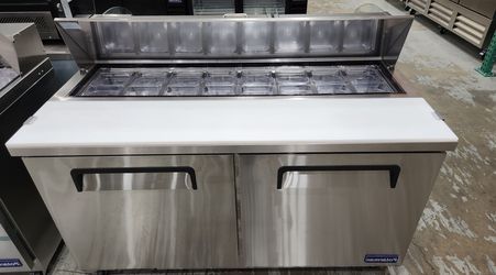 š³MUST-HAVE! Polarman PLM-S60KS 61 1/4" Salad Sandwich Prep Table Mega Top Double Door