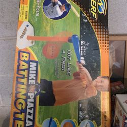 Vintage NERF Mike Piazza Batting Tee Set - Complete with Vortex Power Ball and Bat - New in Box