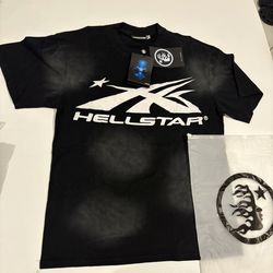 Black and white hellstar tee