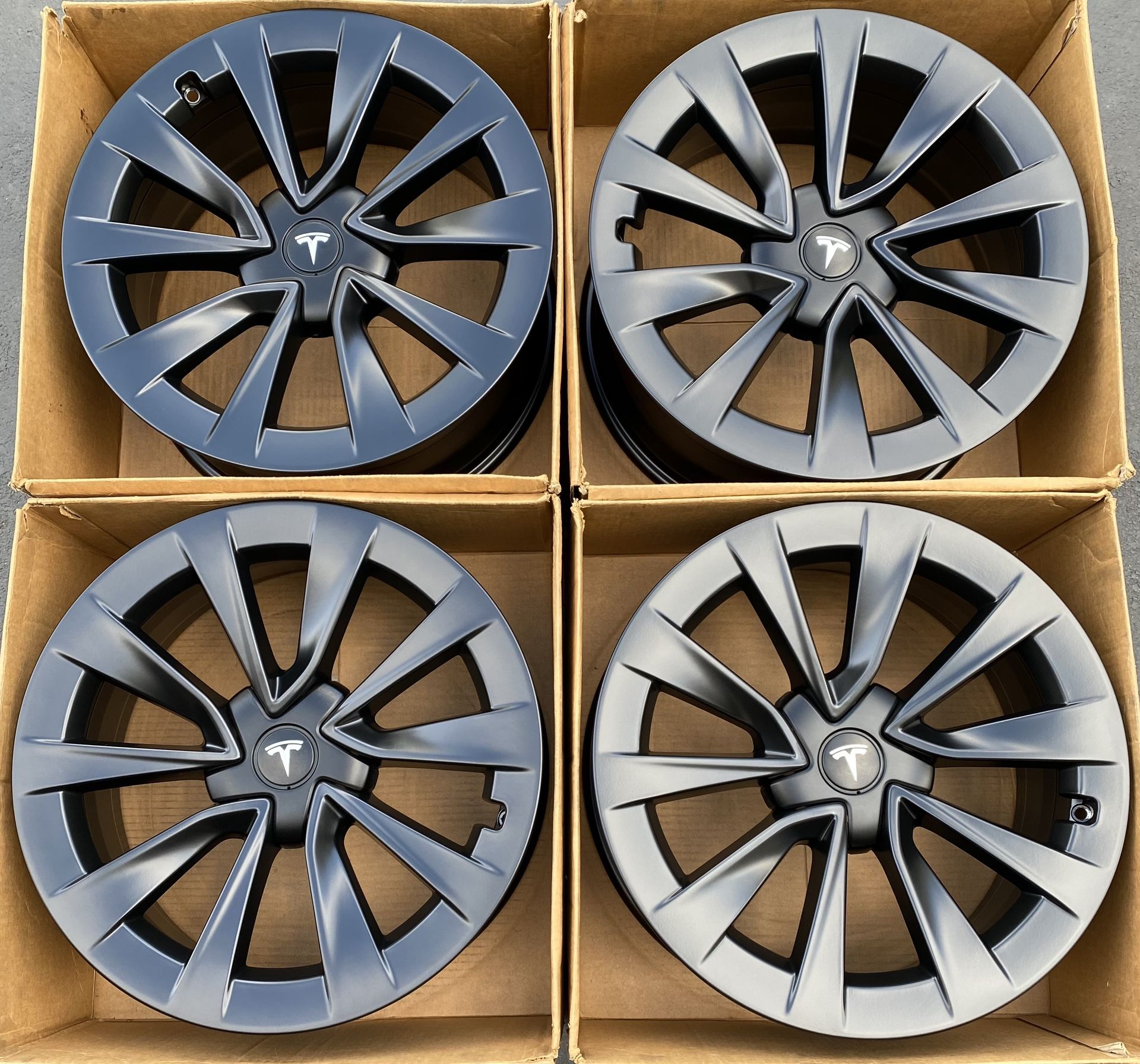 19” Tesla Model 3 Factory Wheels Rims Satin Black Exchange Only