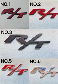 For R/T Side Fender Emblem RT Badge Sticker Chrome Silver/red/black Car OEM# Nameplate   Color: as photo Material : High Quality Metal Aluminum Alloy 