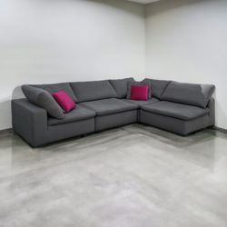 Bob’s Furniture Dream Gray 4-5 Piece Cloud Dupe Sectional Sofa Couch - 🚚 DELIVERY AVAILABLE // ONLY $50 DOWN 💸