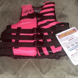 New Brand size Adult S/M  Life Vest Jacket Pink Color 