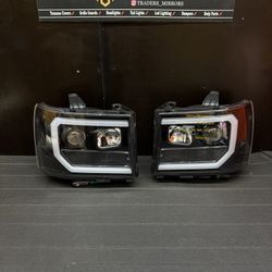 2007 - 2013 GMC Sierra Headlights LED Black NEW