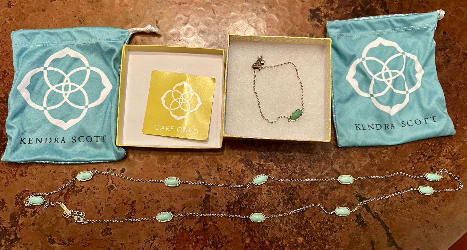 Kendra Scott Turquoise Stone Necklace / bracelet Set