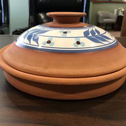 Mexican Pottery Tortilla Warmer Or Decor Aztec Navajo Apache 11” Approx Heavy Plate 