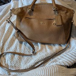 Coach Brown Leather And Suede Purse 