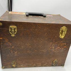 Vintage Vintage Hoffman Slot Car Pit Box Rare machinist box p/u Jamison 11.5” h x 15.75” w x 9.25” Rare Large dark wooden machinist box p/u in Jamison