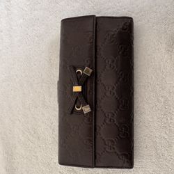 Preloved Gucci Brown Leather Wallet 