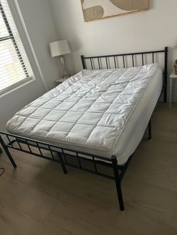 Full size bed frame and mattress