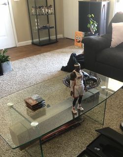 Glass coffee table