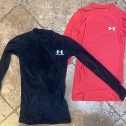 Lot 2 Under Armour Heat Gear Baseball Layer Long Sleeve YSM 7-8 Years