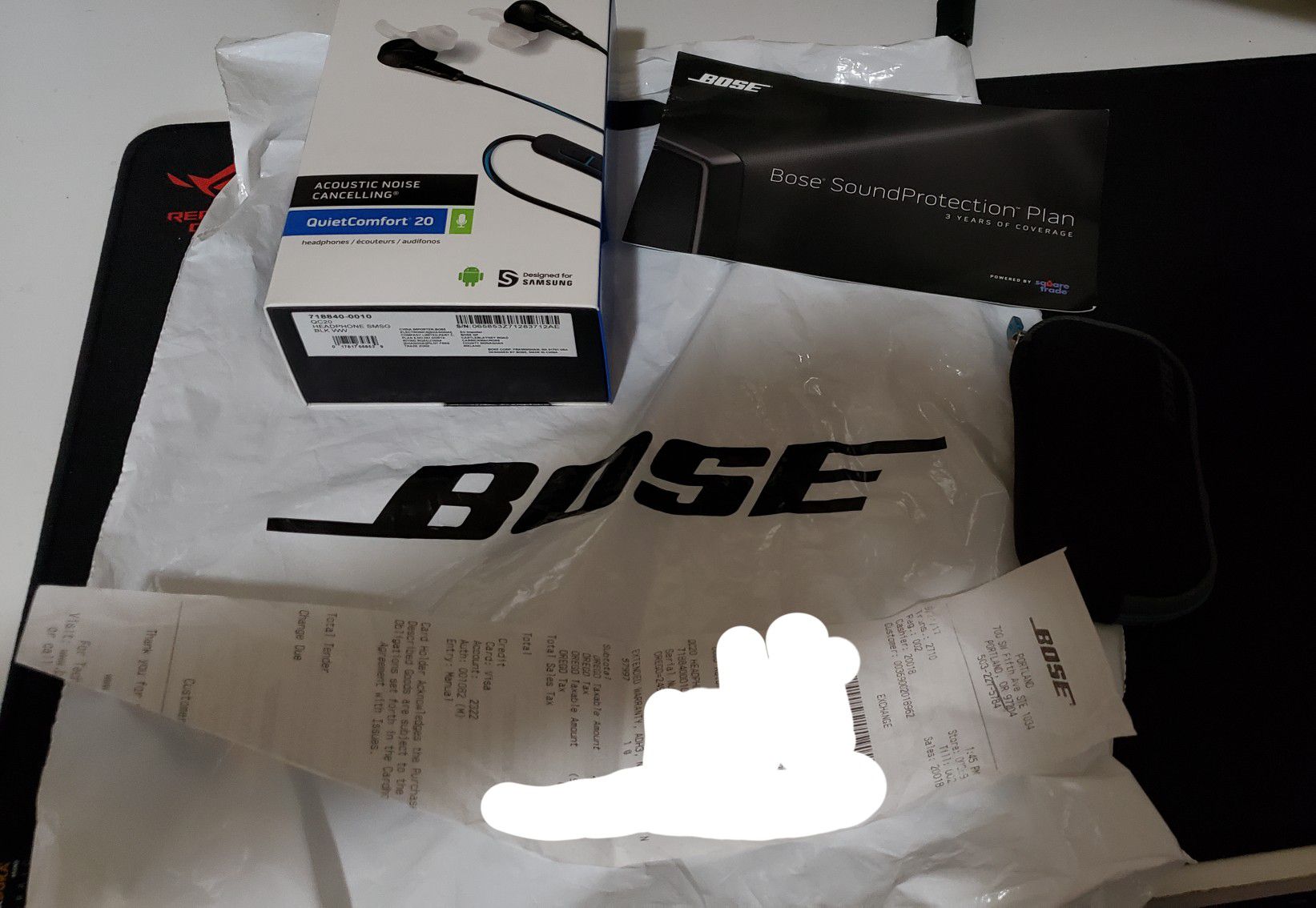Bose qc20 noise cancelling headphones