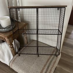 Metal Farmhouse Wall Rack With Hooks $25
