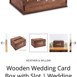 Wooden Card Box - Heather And Willow - Pickup Only