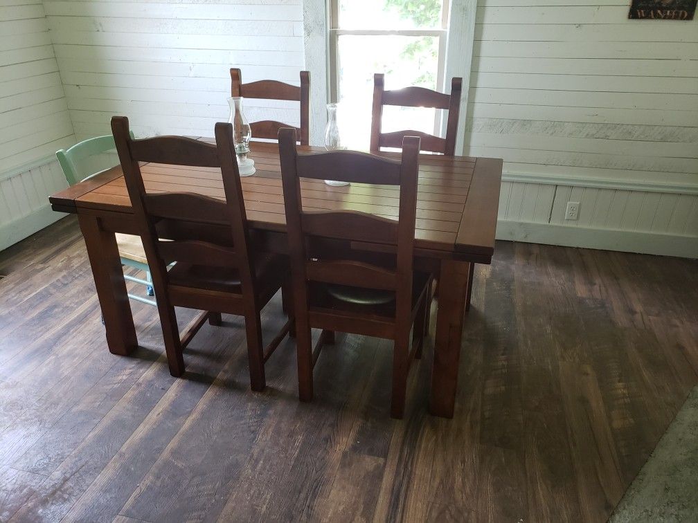 Farmhouse dining room table and chairs