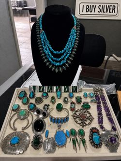 Sterling , turquoise , gold