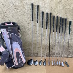 Women's Mixed Set Of RH Golf Clubs & Bag. 