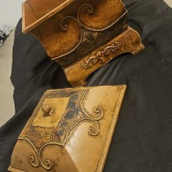 Vintage Metal Trinket Box Storage Box Distressed Look