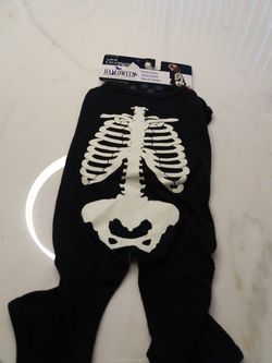 Med skeleton dog costume