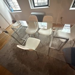 Glass Table with 6 Chairs