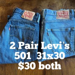 2 Pair Levi’s  501  31x30  $30 both - Corrales