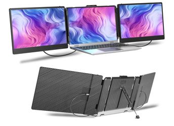 S2 Laptop Screen Extender, 14" Triple Screen Monitor Extender,