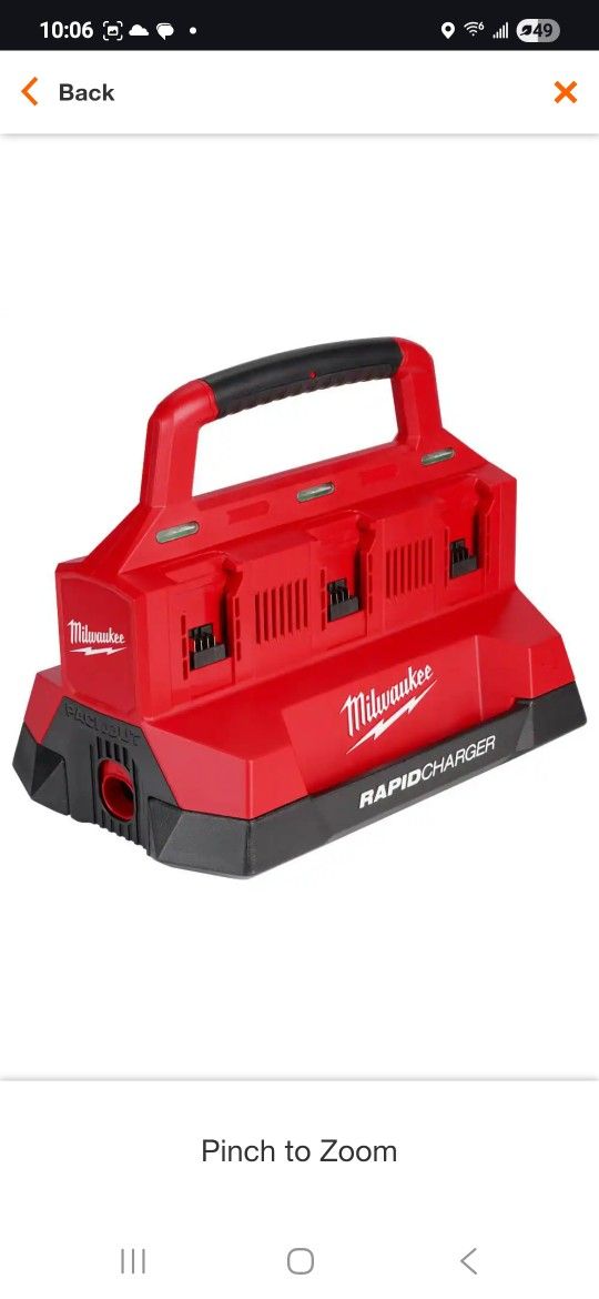 M18 6 Bay Rapid Charger Packout Compatible 