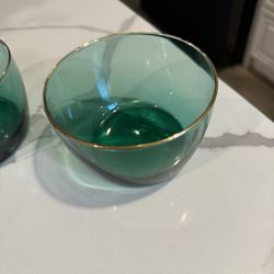 GREEN Glass Bowls 