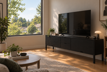 IKEA Stockholm Black Media Center TV Stand Window Bench
