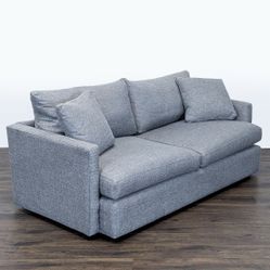 Gray Crate & Barrel Couch Sofa 3 Seater