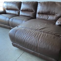 Leather Reclining Sectional