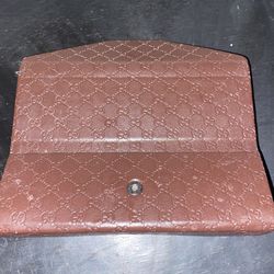 New Authentic GUCCI Sunglasses Case Foldable Folding TriFold Brown Faux Leather
