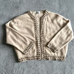 Mohan’s Vintage 50s Embellished Cashmere Cardigan Sweater